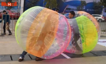 rolling inside a big ball safely